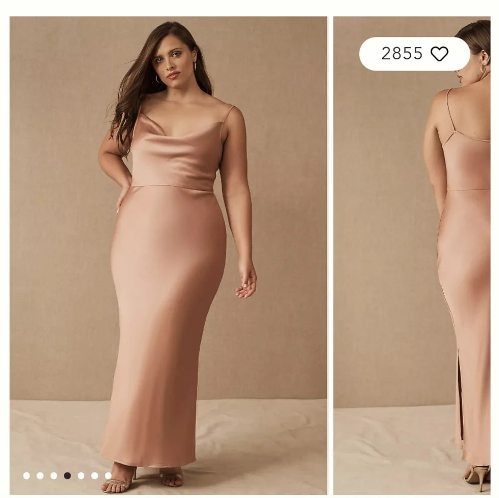 BHLDN Cali Satin Cowl-Neck Midi Slip Dress size 16 - Picture 1 of 6